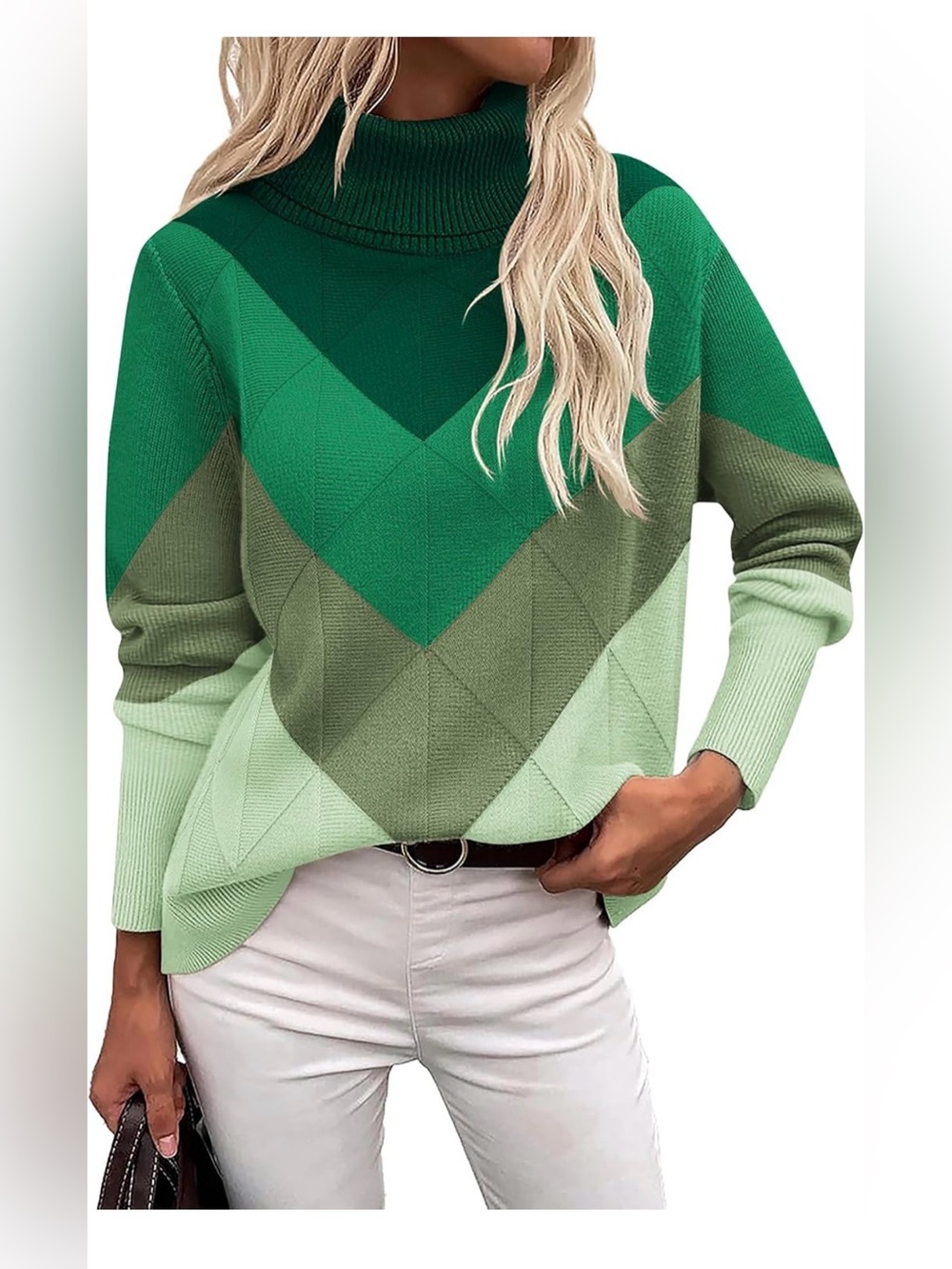 🆕Turtleneck Diamond Knit Sweater